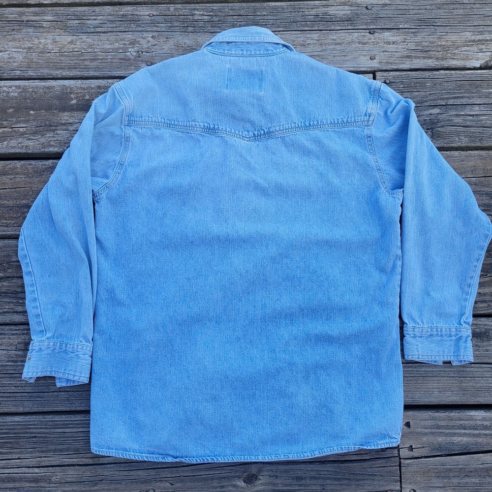 VTG Wrangler Western Wear For Women Denim Pearl Snap Embroidered Long SleeveRead - Picture 2 of 9